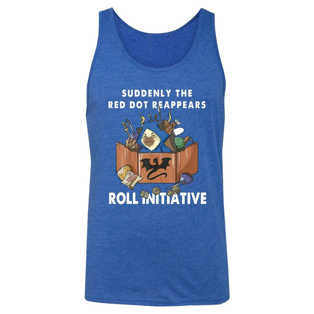 Suddenly The Red Dot Reappears Roll Initiative Unisex Jersey Tank - True Royal Triblend - 12