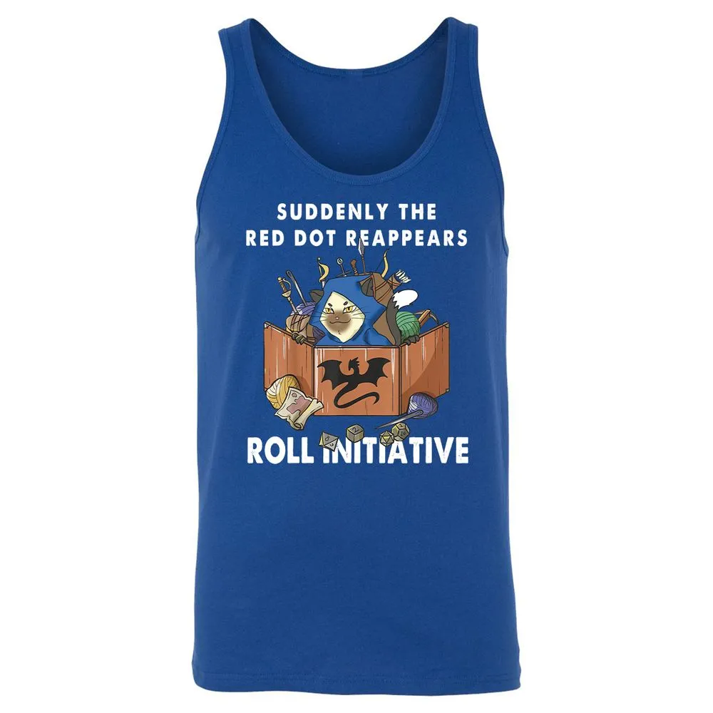 Suddenly The Red Dot Reappears Roll Initiative Unisex Jersey Tank - True Royal - 13
