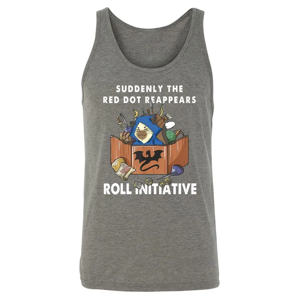 Suddenly The Red Dot Reappears Roll Initiative Unisex Jersey Tank - Grey Triblend - 8