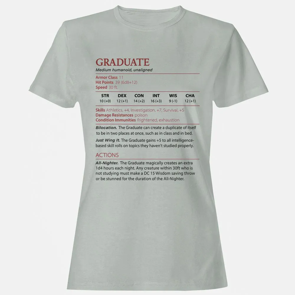 Graduate Stats Women's T-Shirt - Ash - 2