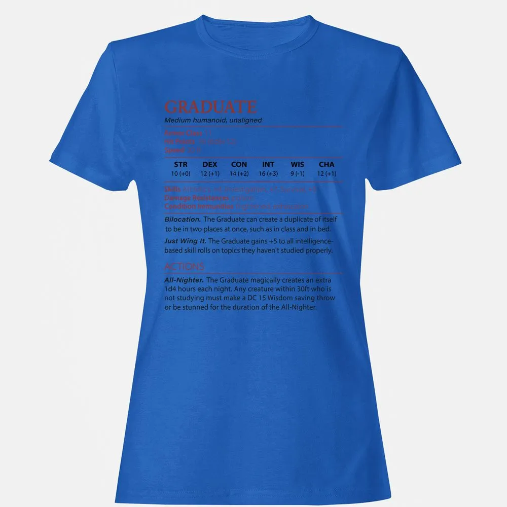 Graduate Stats Women's T-Shirt - Royal - 14