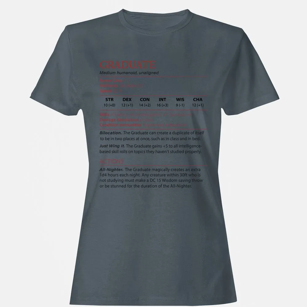 Graduate Stats Women's T-Shirt - Charcoal - 3