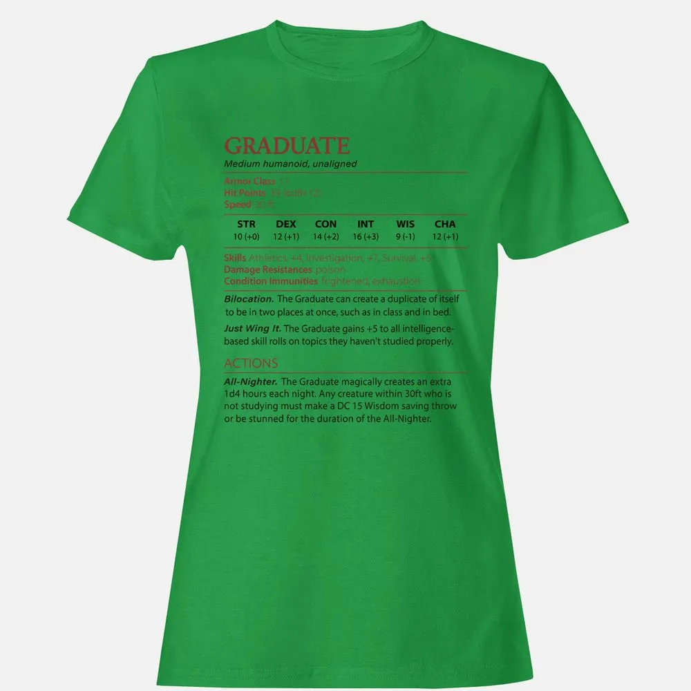 Graduate Stats Women's T-Shirt - Irish Green - 7