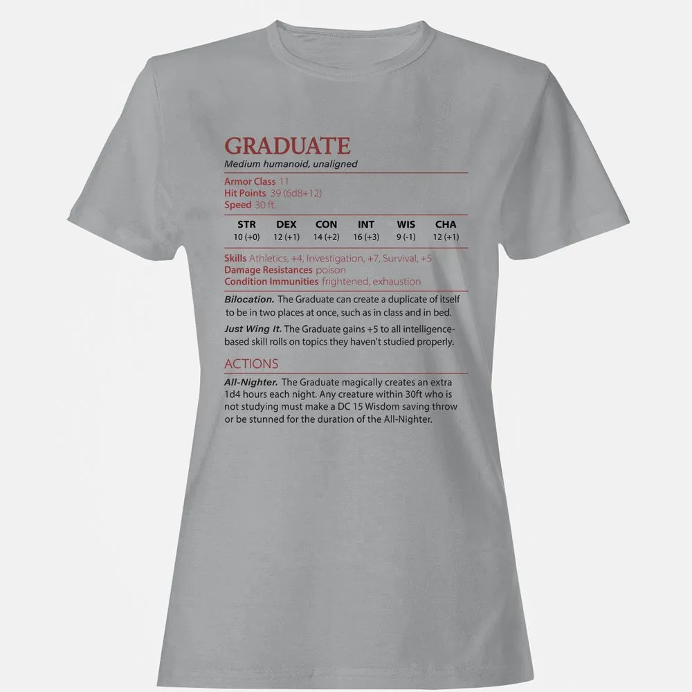 Graduate Stats Women's T-Shirt - Sport Grey - 15