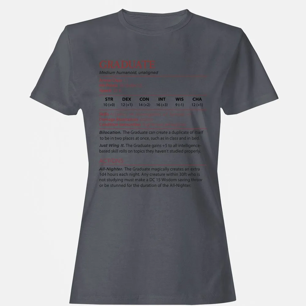 Graduate Stats Women's T-Shirt - Dark Heather - 5