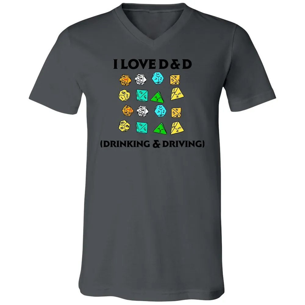 Drinking & Driving Unisex V-Neck T-Shirt - Asphalt - 12