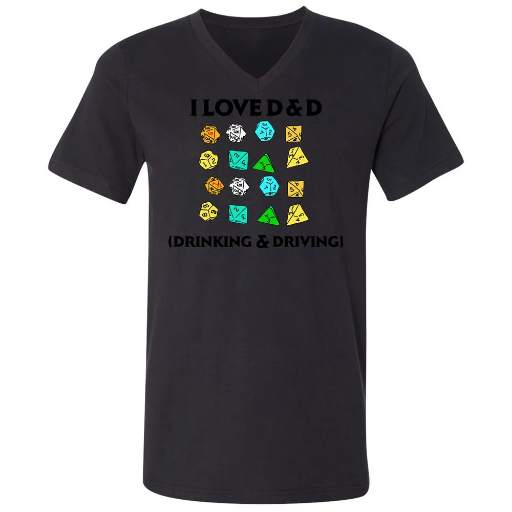 Drinking & Driving Unisex V-Neck T-Shirt - Black - 16