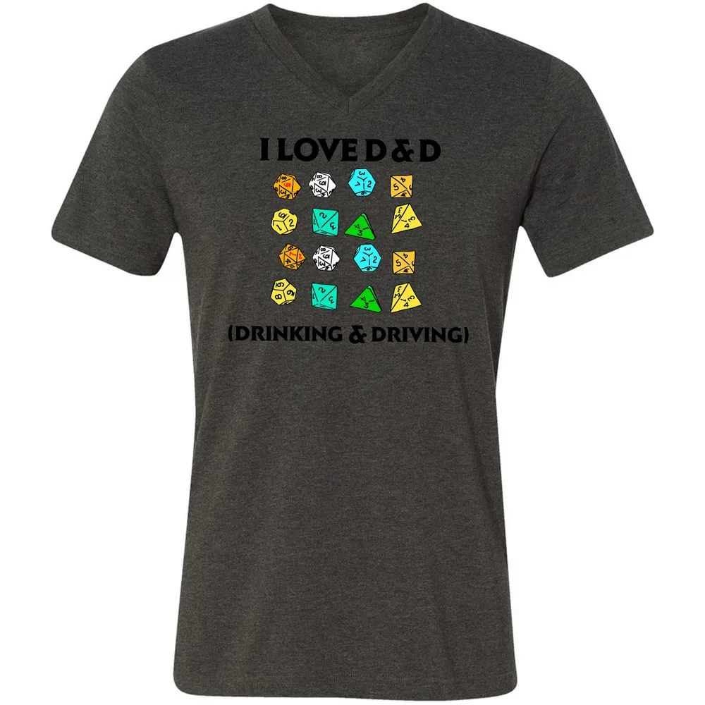 Drinking & Driving Unisex V-Neck T-Shirt - Dark Grey Heather - 8