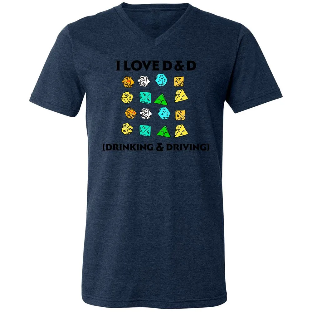 Drinking & Driving Unisex V-Neck T-Shirt - Heather Navy - 15
