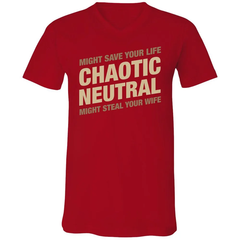 Might Save Your Life Might Steal Your Wife Unisex V-Neck T-Shirt - Red - 3