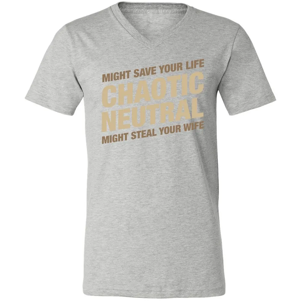 Might Save Your Life Might Steal Your Wife Unisex V-Neck T-Shirt - Athletic Heather - 7
