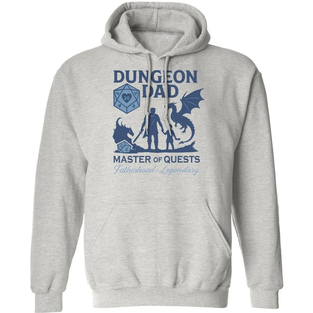 Dungeon Dad Master Of Quests Classic Unisex Hoodie - Ash - 2