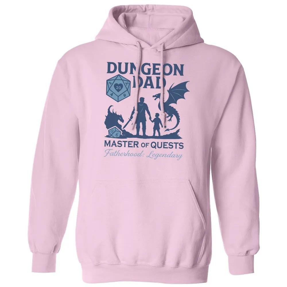 Dungeon Dad Master Of Quests Classic Unisex Hoodie - Light Pink - 3