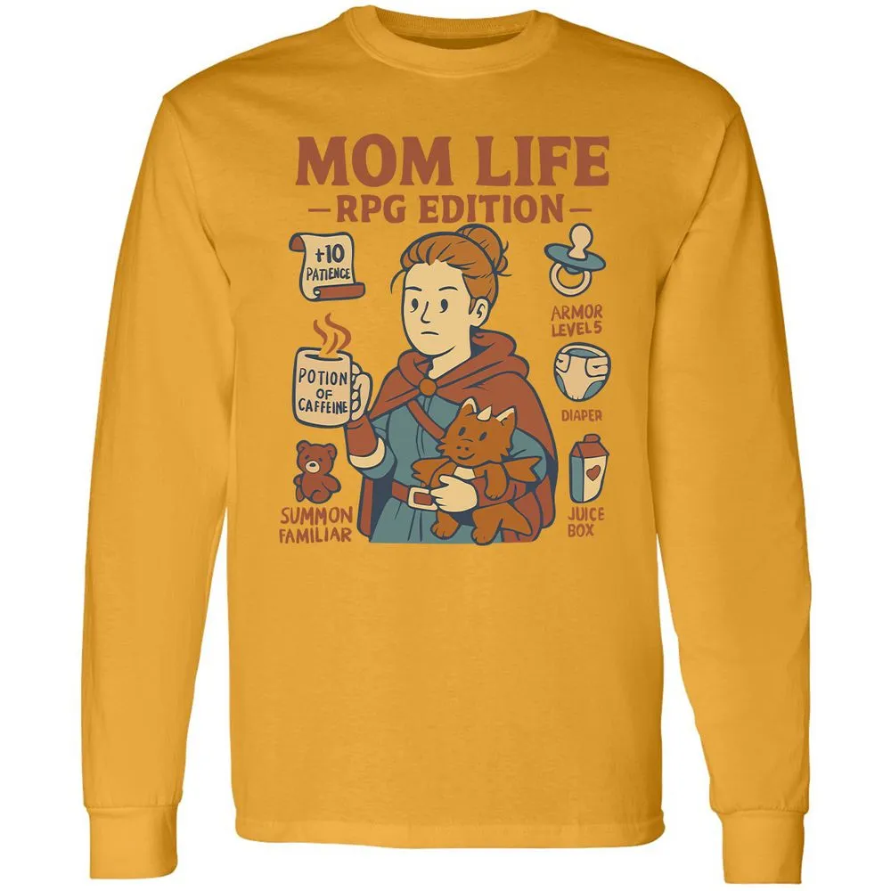 Mom Life RPG Edition Long Sleeve T-Shirt - Gold - 9