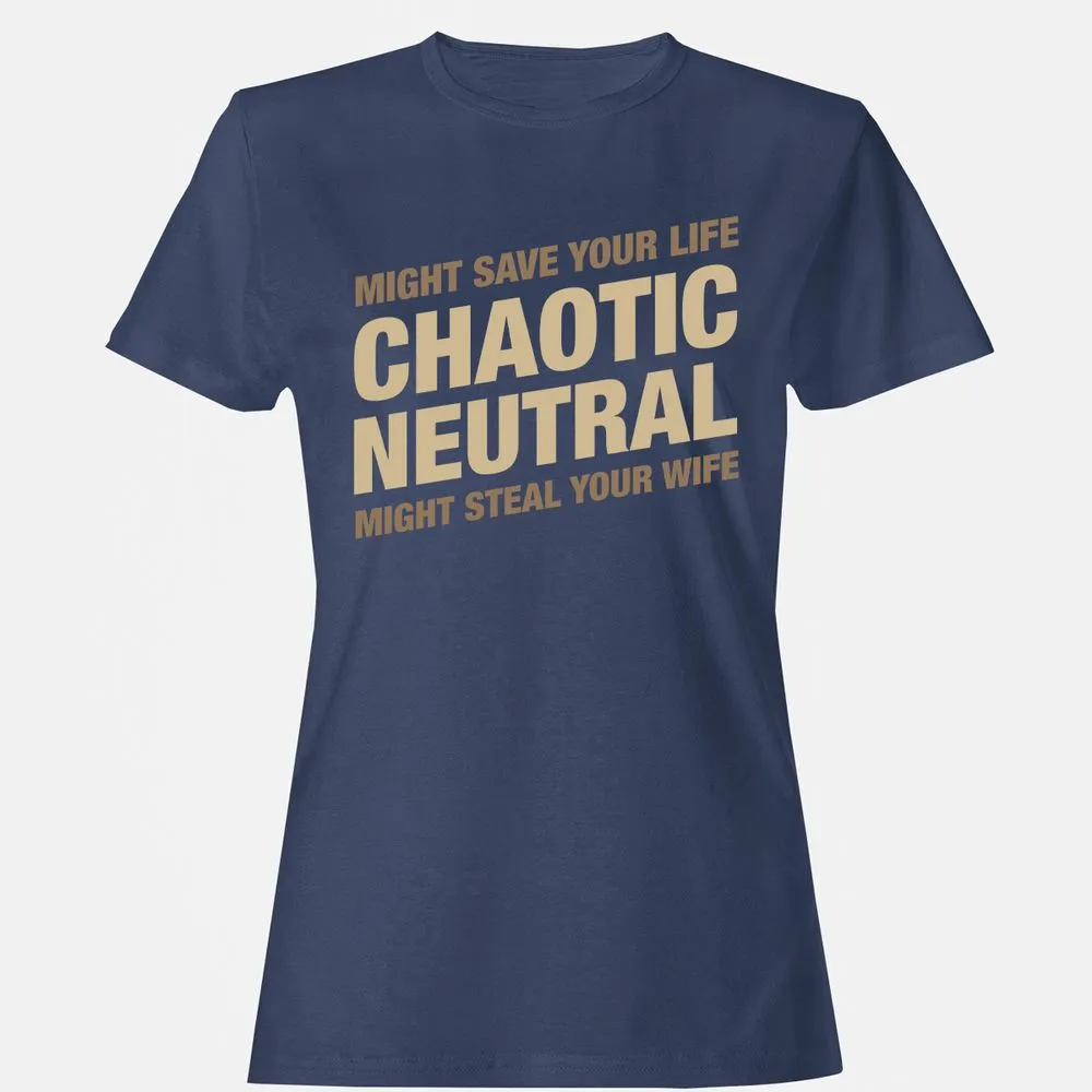 Might Save Your Life Might Steal Your Wife Women's T-Shirt - Navy - 10