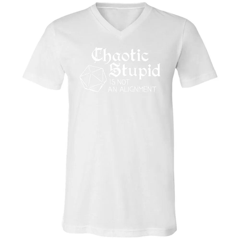 Chaotic Stupid Is Not An Alignment Unisex V-Neck T-Shirt - White - 5
