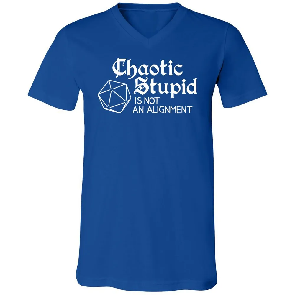 Chaotic Stupid Is Not An Alignment Unisex V-Neck T-Shirt - True Royal - 4
