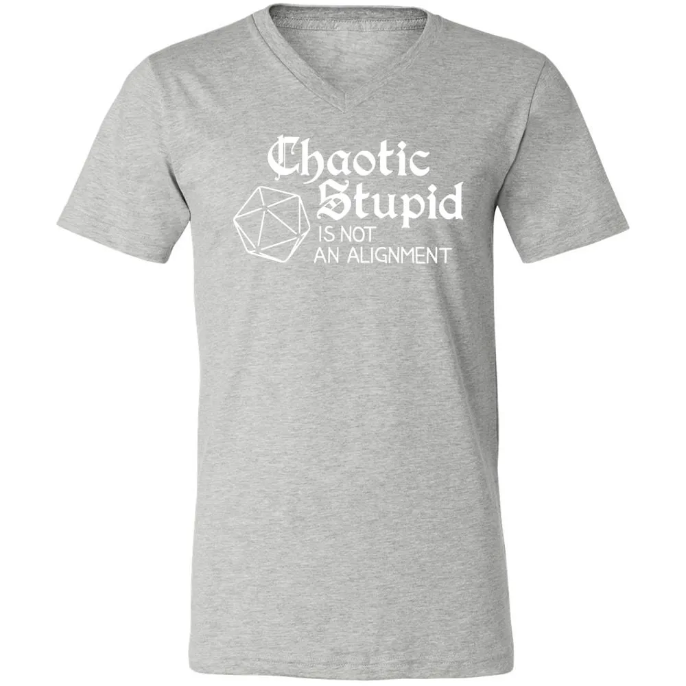 Chaotic Stupid Is Not An Alignment Unisex V-Neck T-Shirt - Athletic Heather - 7