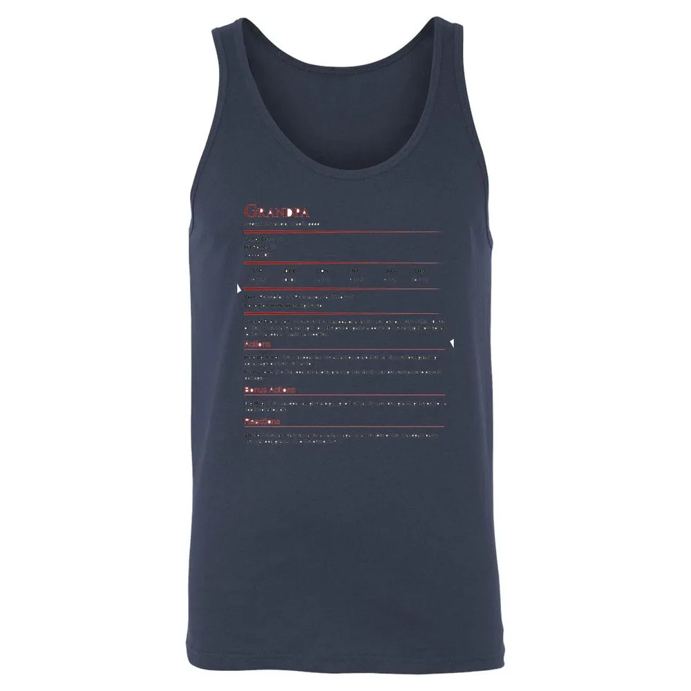 Grandpa Stat Block Unisex Jersey Tank - Navy - 8