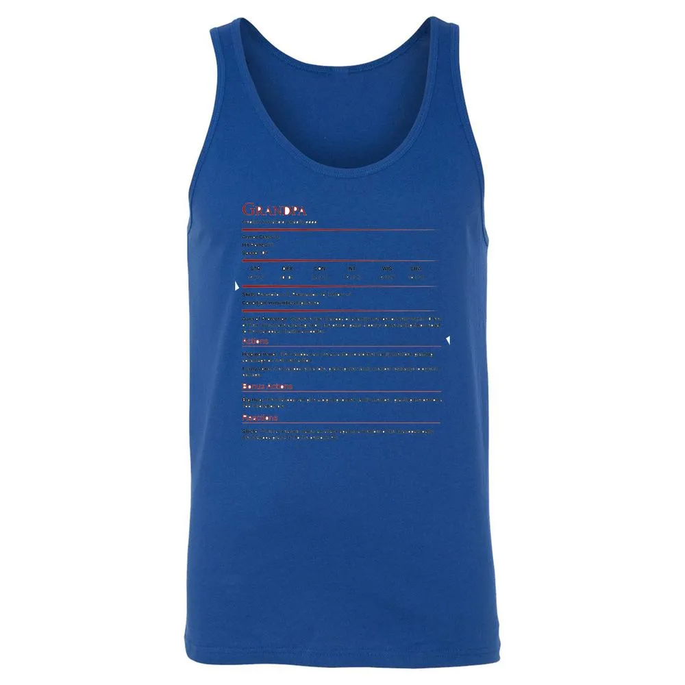 Grandpa Stat Block Unisex Jersey Tank - True Royal - 13