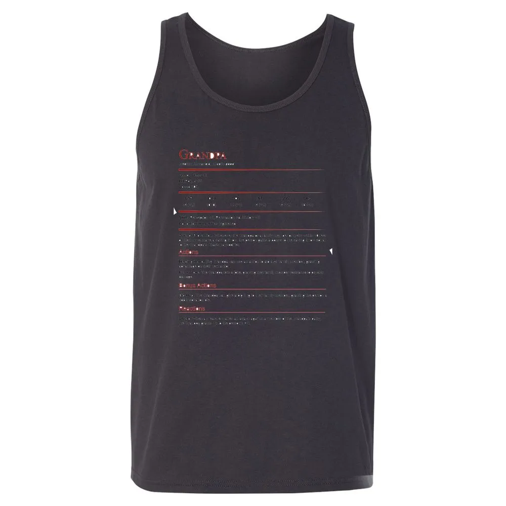 Grandpa Stat Block Unisex Jersey Tank - Dark Grey - 7