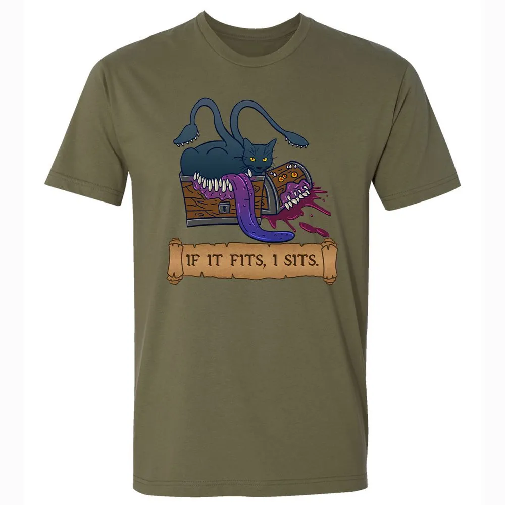 If It Fits I Sits Premium Unisex T-Shirt - Military Green - 5