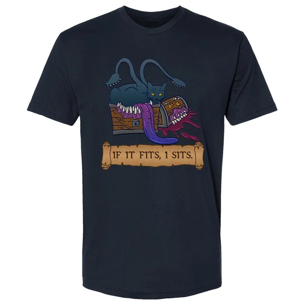 If It Fits I Sits Premium Unisex T-Shirt - Midnight Navy - 2