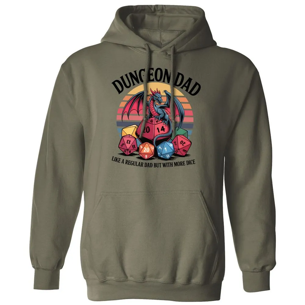 Dungeon Dad With More Dice Classic Unisex Hoodie - Military Green - 4