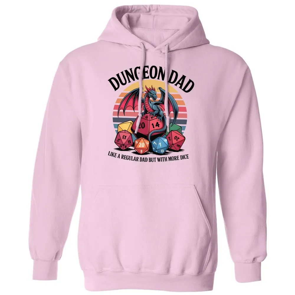 Dungeon Dad With More Dice Classic Unisex Hoodie - Light Pink - 3