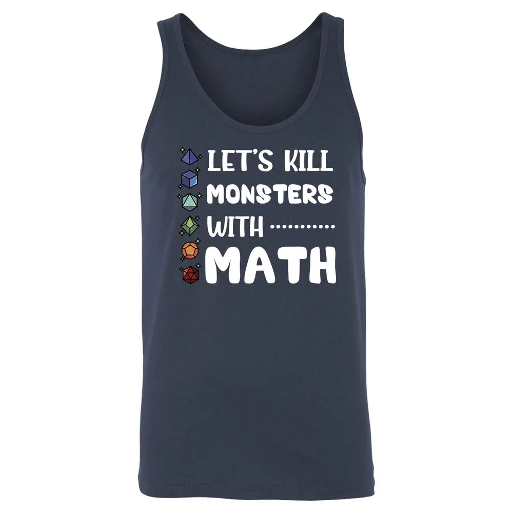 Let's Kill Monsters With Math Unisex Jersey Tank - Navy - 2