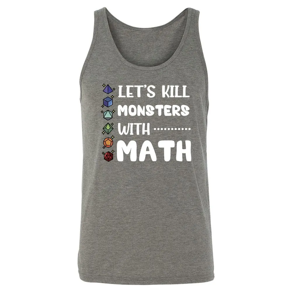 Let's Kill Monsters With Math Unisex Jersey Tank - Grey Triblend - 8