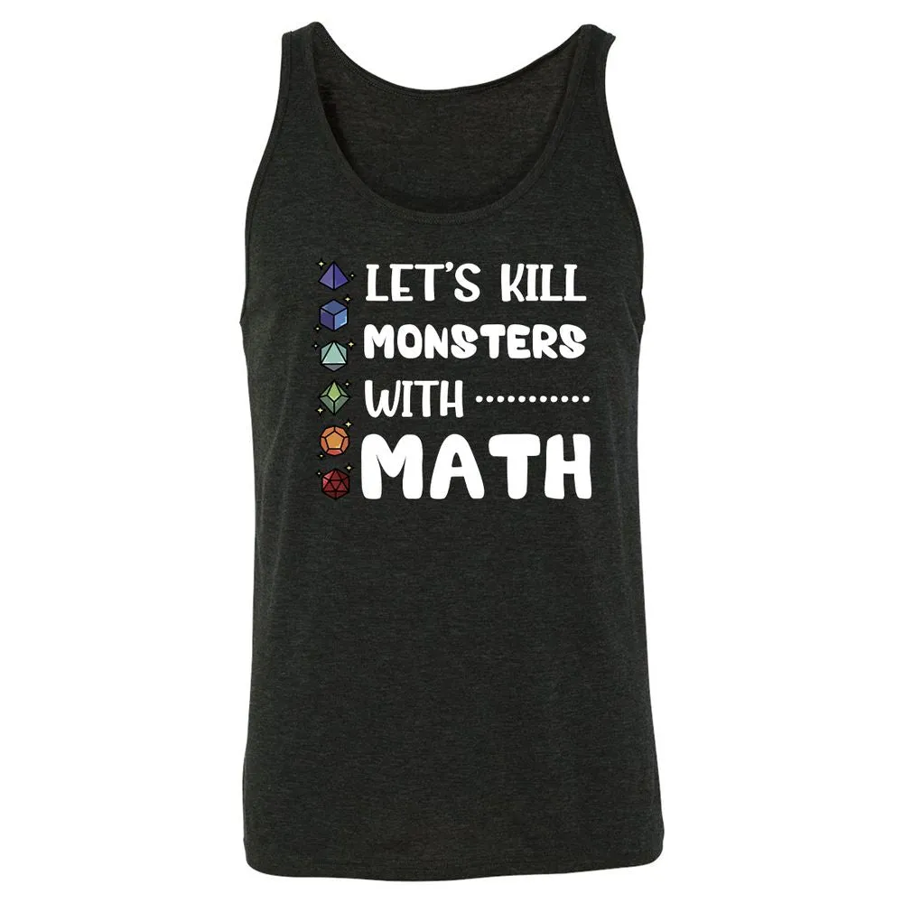 Let's Kill Monsters With Math Unisex Jersey Tank - Charcoal Black Triblend - 5