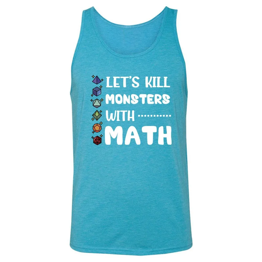 Let's Kill Monsters With Math Unisex Jersey Tank - Aqua Triblend - 3