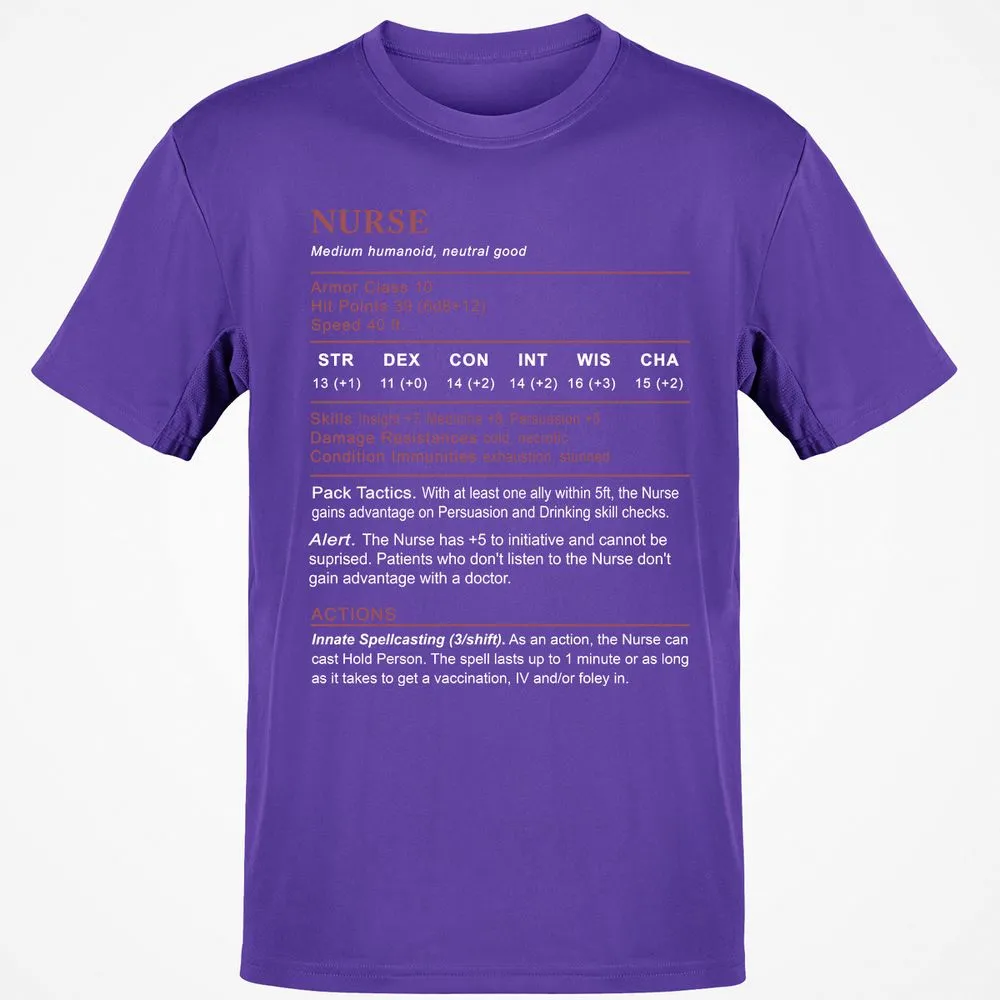 Nurse Stats 2 Classic Unisex T-Shirt - Purple - 9