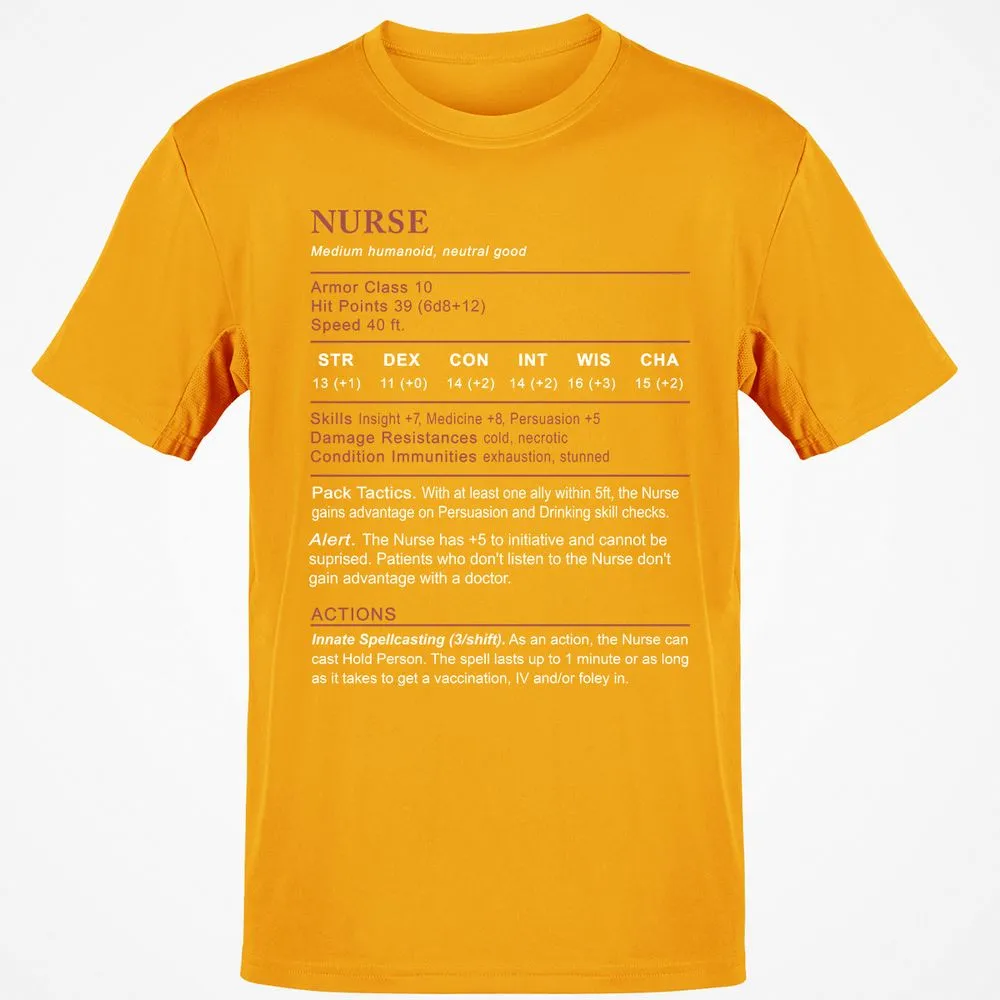 Nurse Stats 2 Classic Unisex T-Shirt - Gold - 4