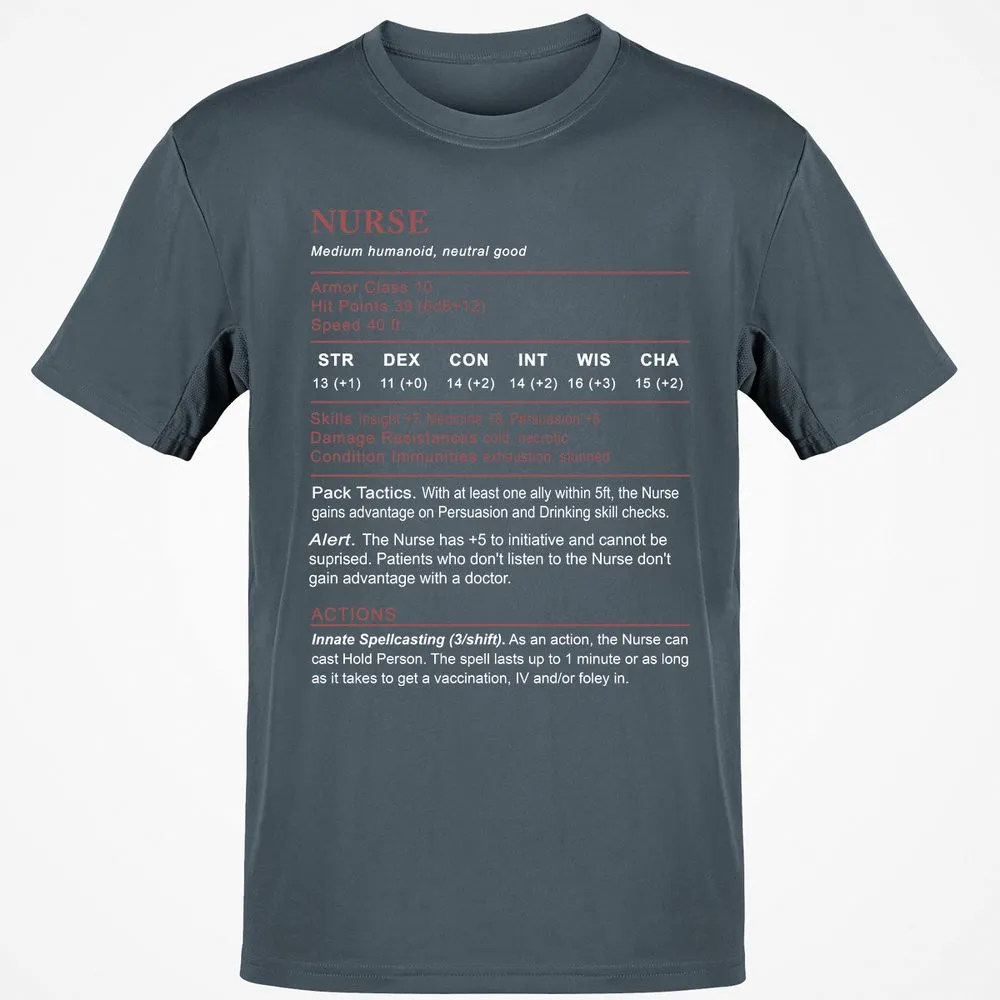 Nurse Stats 2 Classic Unisex T-Shirt - Charcoal - 3