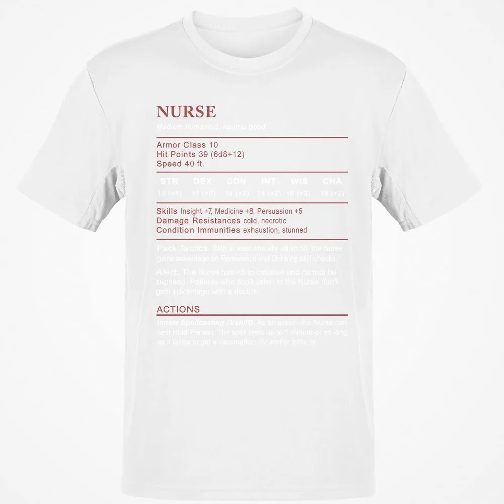 Nurse Stats 2 Classic Unisex T-Shirt - White - 12