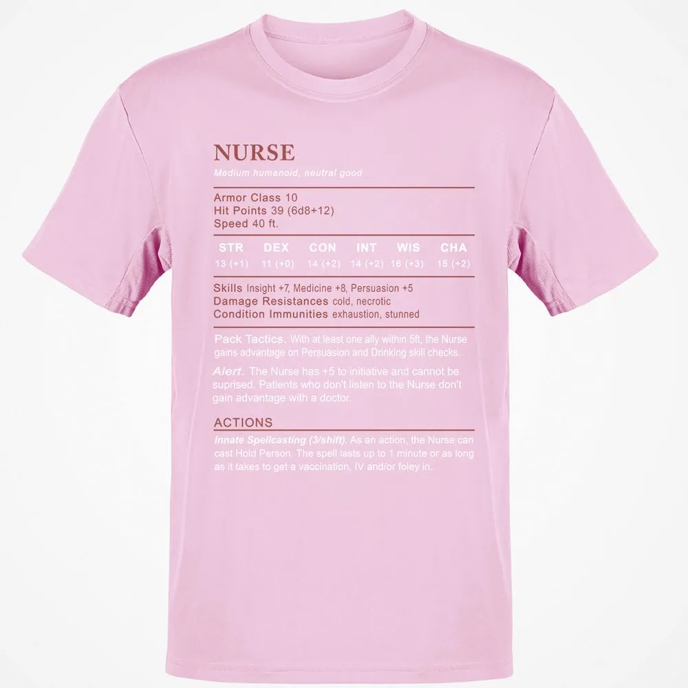 Nurse Stats 2 Classic Unisex T-Shirt - Light Pink - 5