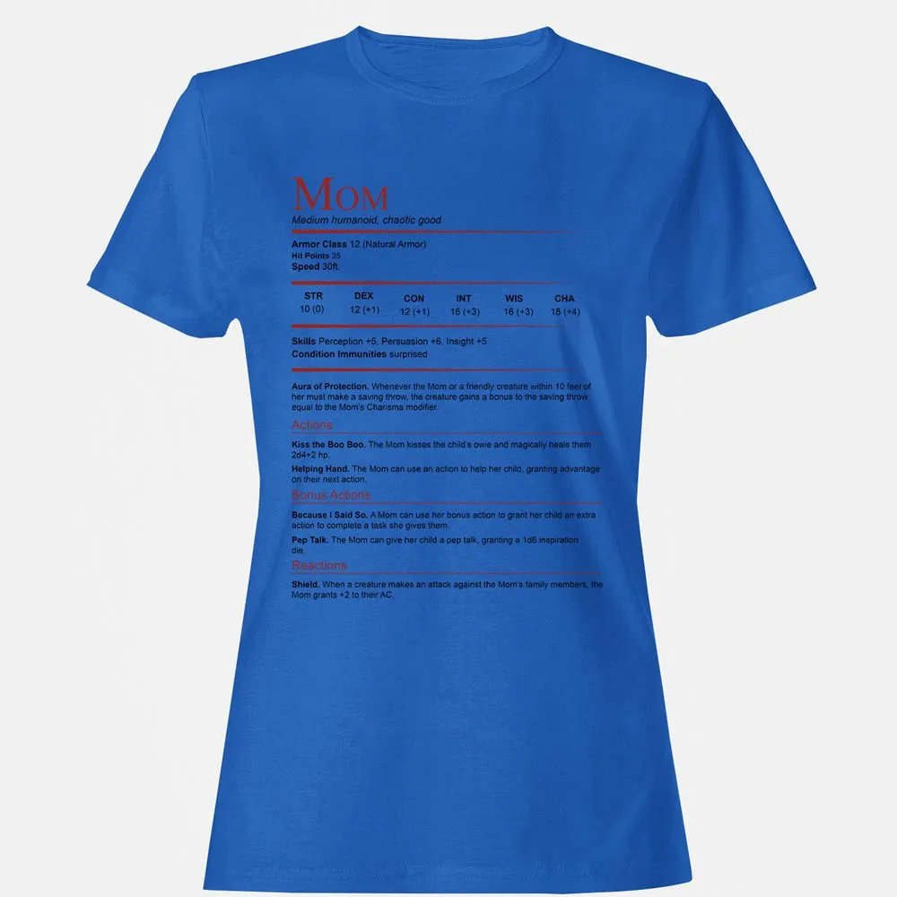 Mom Stats Women's T-Shirt - Royal - 14