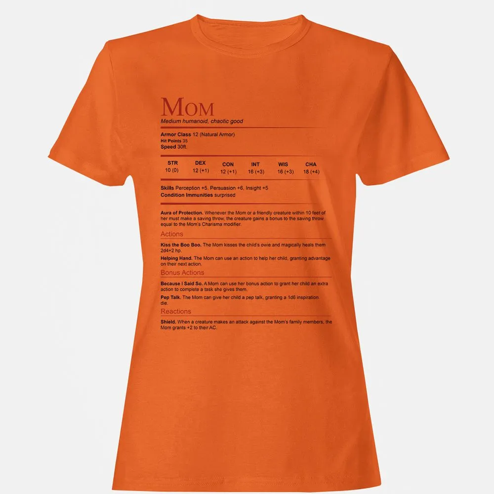 Mom Stats Women's T-Shirt - Orange - 11