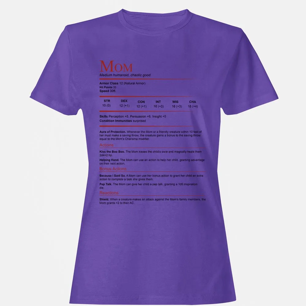 Mom Stats Women's T-Shirt - Purple - 12