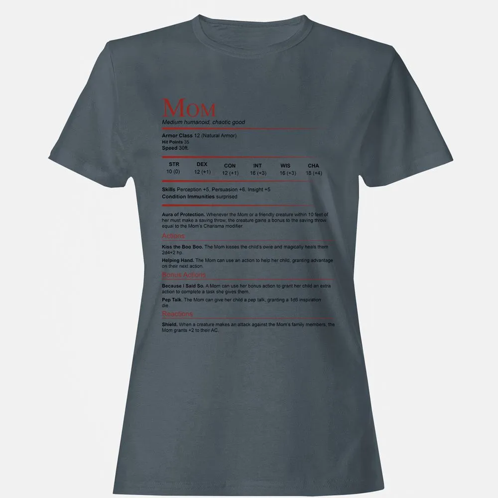 Mom Stats Women's T-Shirt - Charcoal - 3