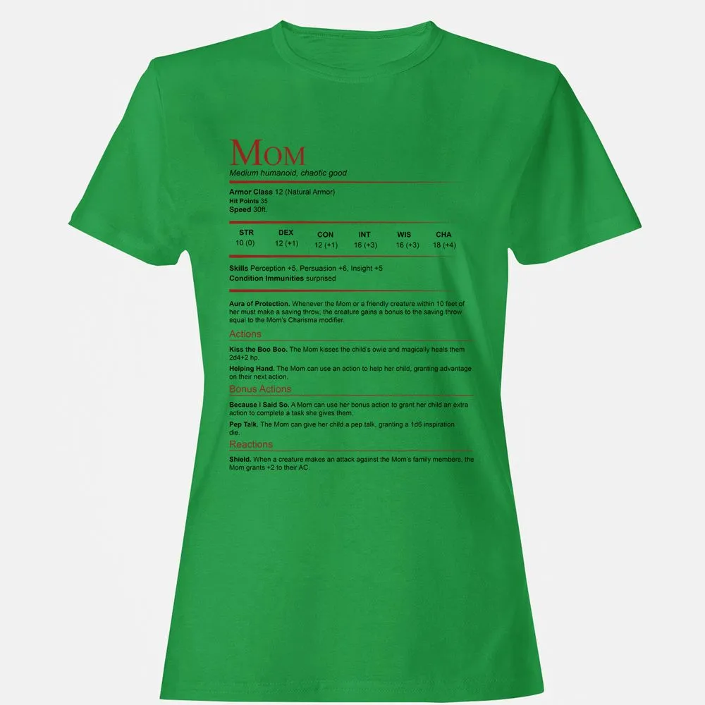 Mom Stats Women's T-Shirt - Irish Green - 7