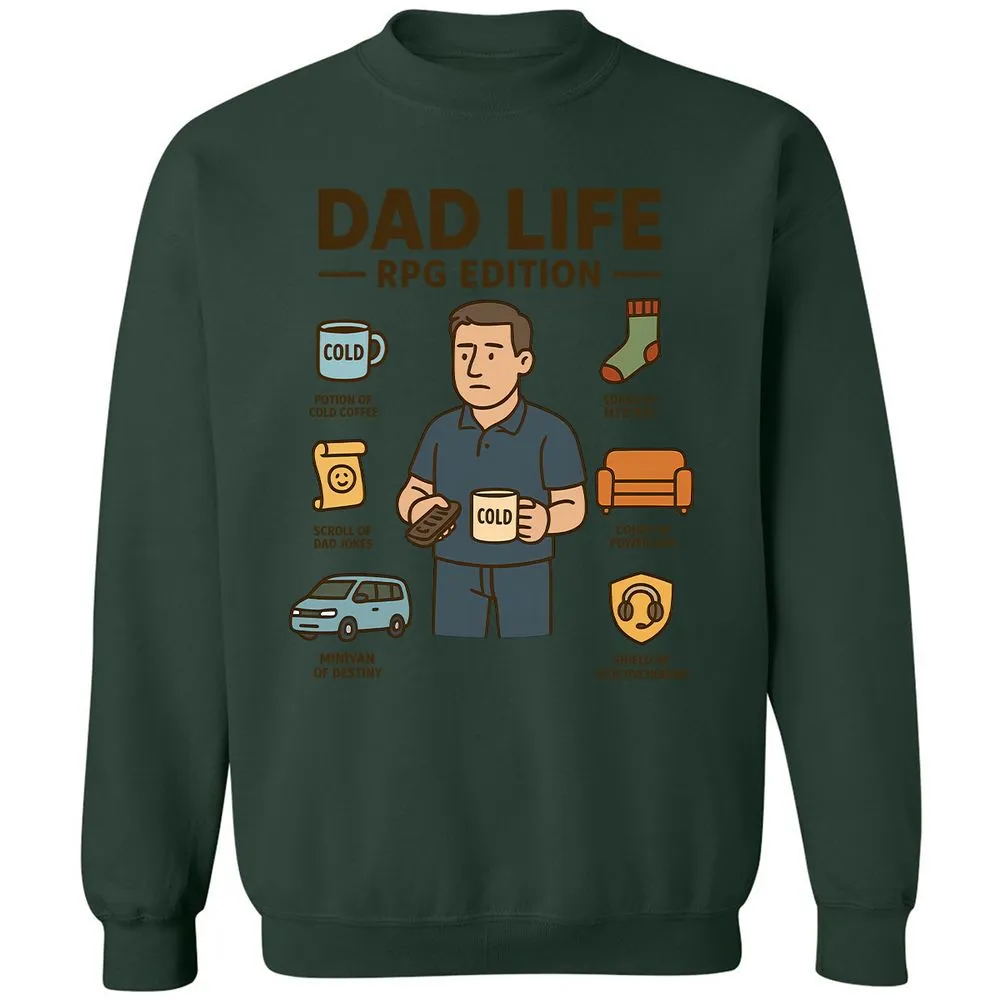Dad Life RPG Edition Classic Unisex Sweatshirt - Forest Green - 4