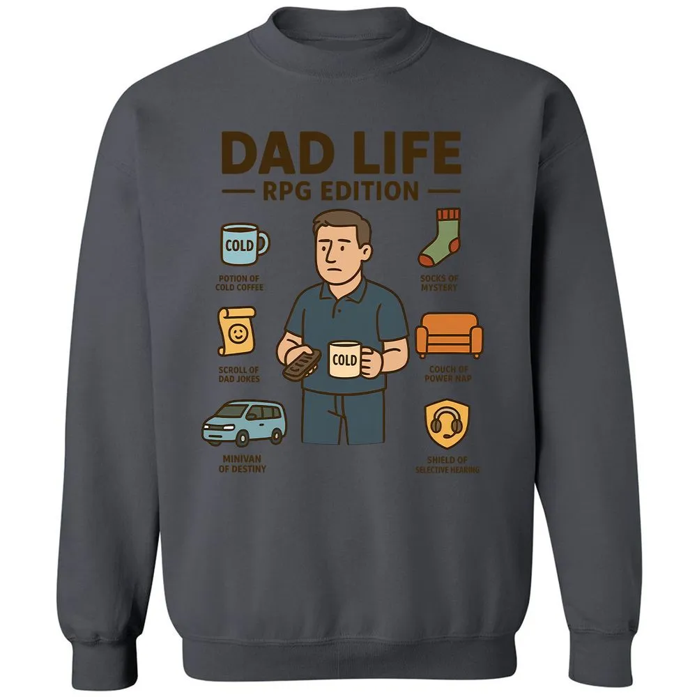 Dad Life RPG Edition Classic Unisex Sweatshirt - Charcoal - 7