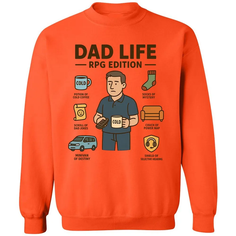 Dad Life RPG Edition Classic Unisex Sweatshirt - Orange - 10