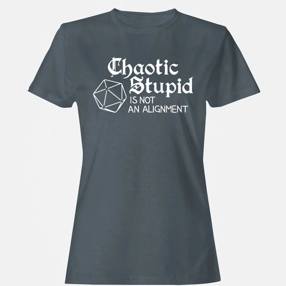 Chaotic Stupid Is Not An Alignment Women's T-Shirt - Charcoal - 3