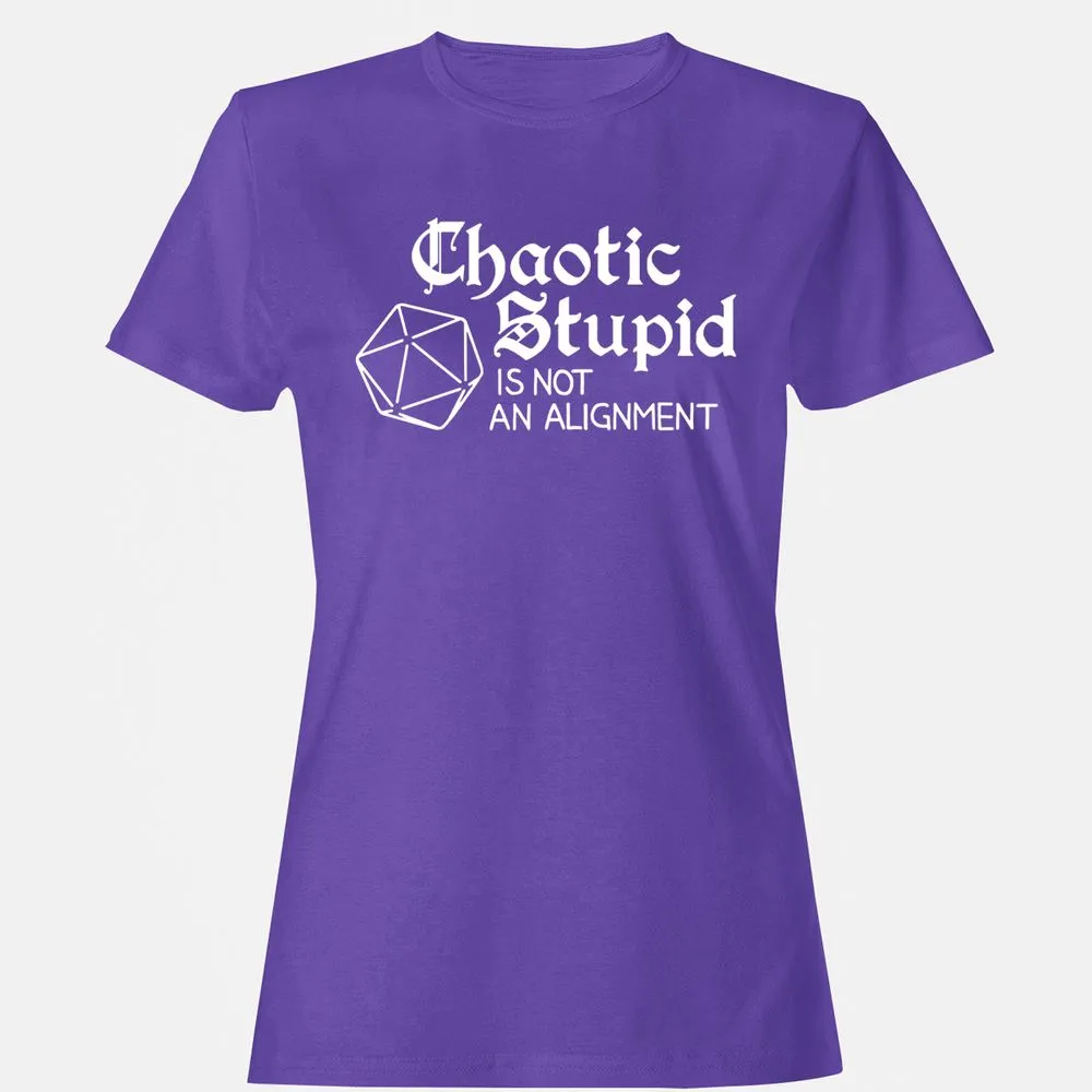 Chaotic Stupid Is Not An Alignment Women's T-Shirt - Purple - 12
