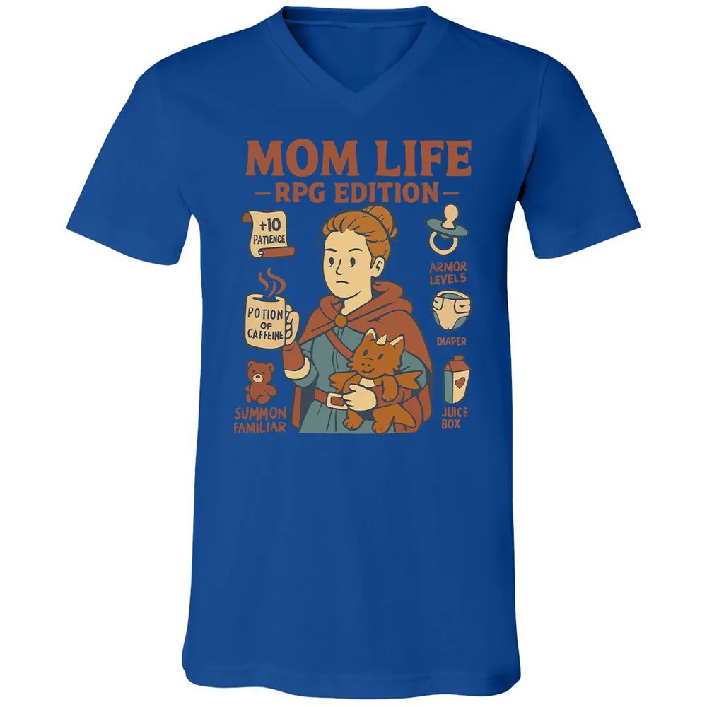 Mom Life RPG Edition Unisex V-Neck T-Shirt - True Royal - 4
