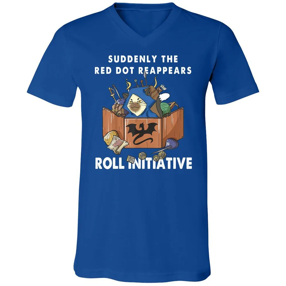 Suddenly The Red Dot Reappears Roll Initiative Unisex V-Neck T-Shirt - True Royal - 4